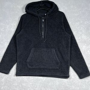 Victoria's Secret PINK Fleece Womens S Black Textured Quarter Zip Fleece Hoodie